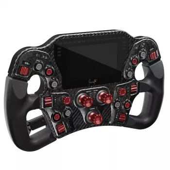 Lenkrad Asetek Invicta 4,3-Zoll LCD USB-C Red on Schwarz Edition