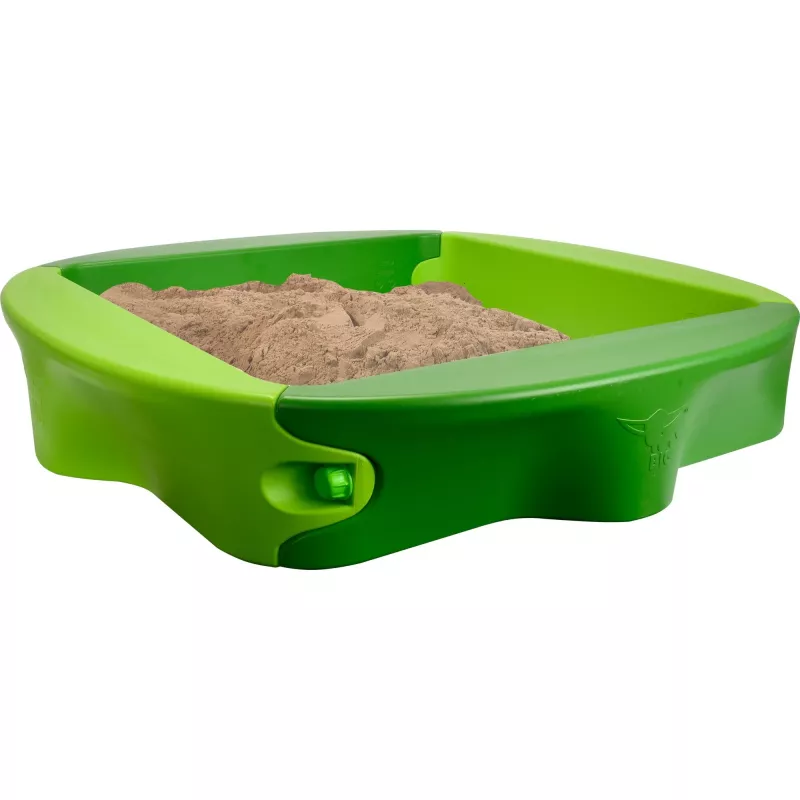 Sandkasten Simba-Dickie BIG 800056733, Kunststoff, 1380×1380 mm, integrierte Sitzbänke, grün