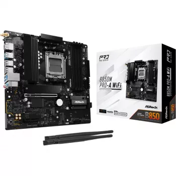 Motherboard ASRock B850M Pro-A WiFi micro ATX – AMD B850, Sockel AM5, DDR5, 4x DIMM, 256 GB, Wi‑Fi, 2,5-Gb-LAN