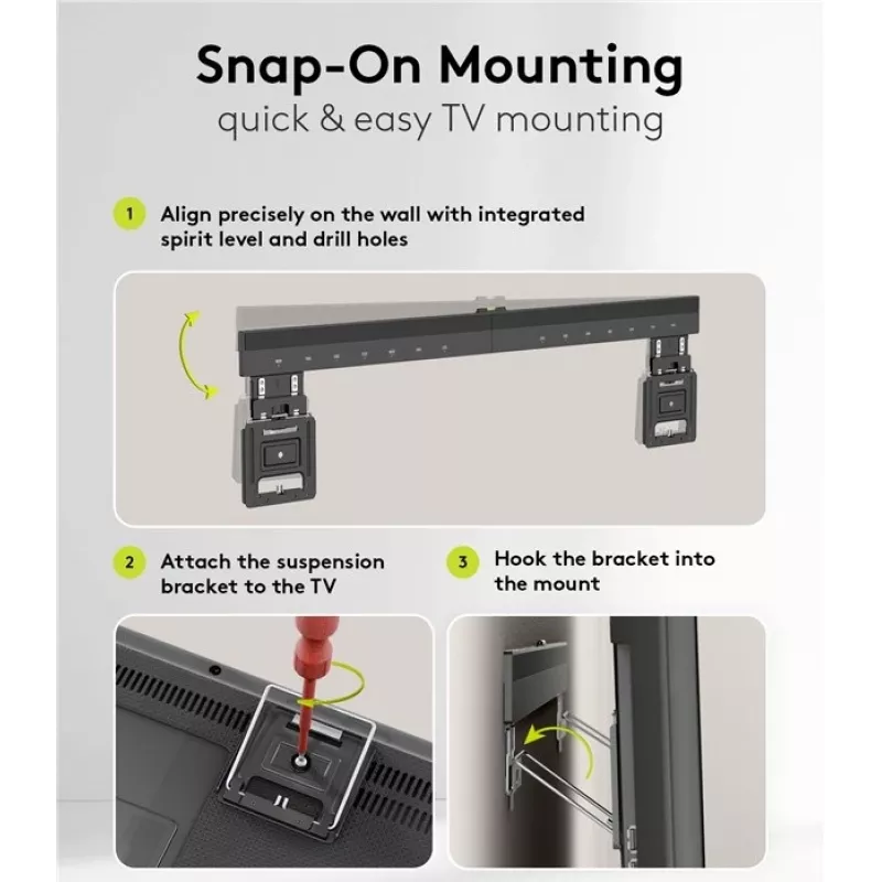Feste TV-Wandhalterung WENTRONIC Goobay Ultraslim 70822 XL Schwarz für Flachbildschirme