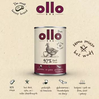 OLLO Pure Duck with apple - Nassfutter für Hunde - 400g
