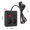 Steckdosenleiste MACLEAN MCE387 B — 2 Steckdosen, 3×USB A, 110–240 V, 1,5 m Kabel, max. 2500 W
