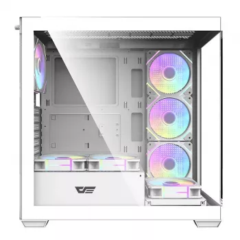 Computer-Gehäuse Darkflash DS900 (weiß) + 7 ARGB-Lüfter