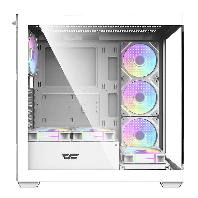 Computer-Gehäuse Darkflash DS900 (weiß) + 7 ARGB-Lüfter
