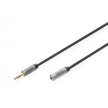 Digitus Audioverlängerungskabel 3,5-mm-Klinkenstecker auf 3,5-mm-Klinkenbuchse 1,8 m Schwarz