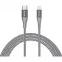 USB 2.0 Adapterkabel, USB-C-Stecker > Lightning-Stecker (Silber/Grau, 1 Meter, PD, ummantelt)