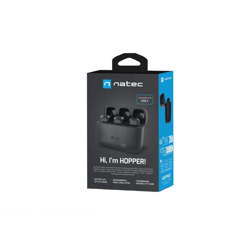 NATEC Hopper Black Lavalier-/Ansteckmikrofon