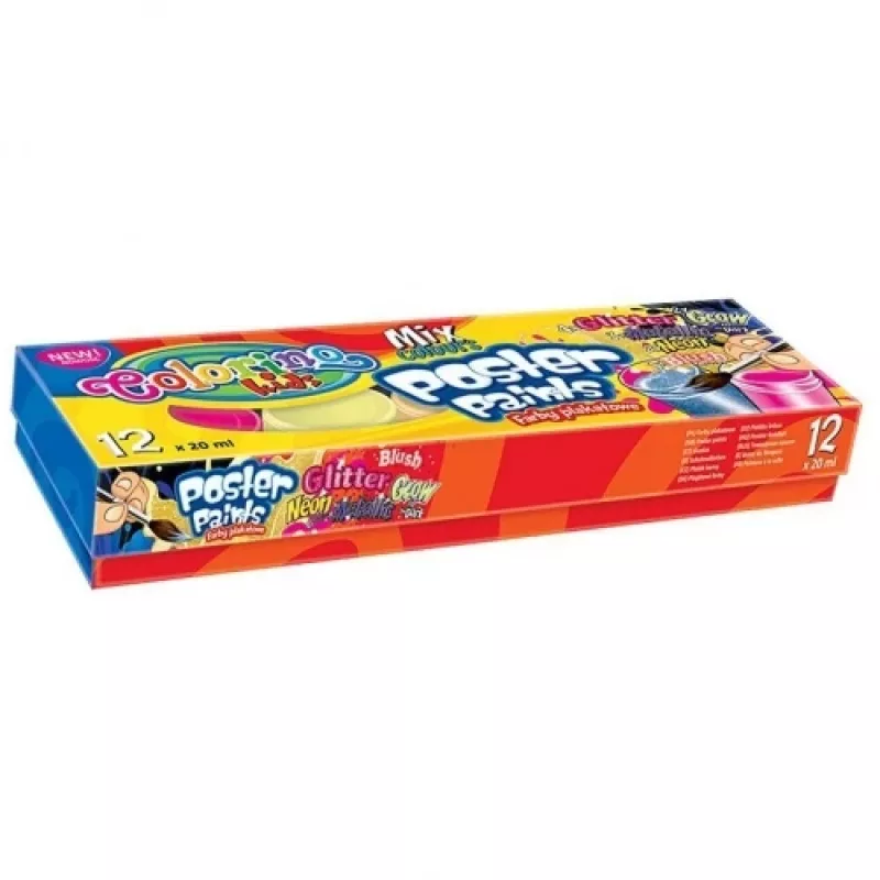Colorino Kids Mix Plakatfarben (metallisch, leuchtend, neon, glitzernd)