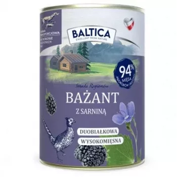 BALTICA regionale Aromen Fasan mit Hirsch - Nassfutter für Hunde - 400g