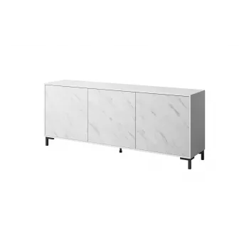 MARMO 3D Kommode 200x45x80,5 cm weiß matt/marble weiß