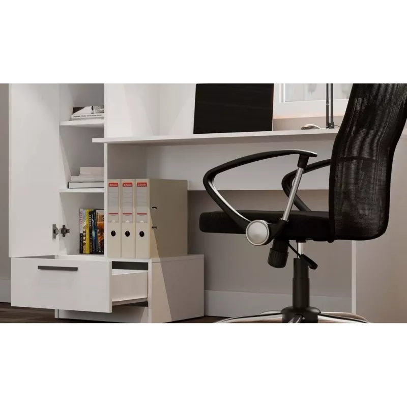 Cosmo Schreibtisch + Regal Set, weiß