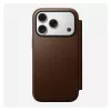 Leder-Folio-Handyhülle Nomad Modern Leather Folio für iPhone 17 Pro – braun, passend für 6,3 Zoll (16 cm), 4 Kartenfächer