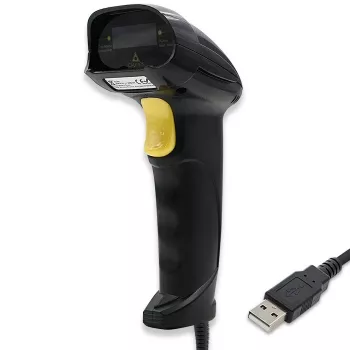 Qoltec 1D Laser Barcode Reader | USB | Schwarz
