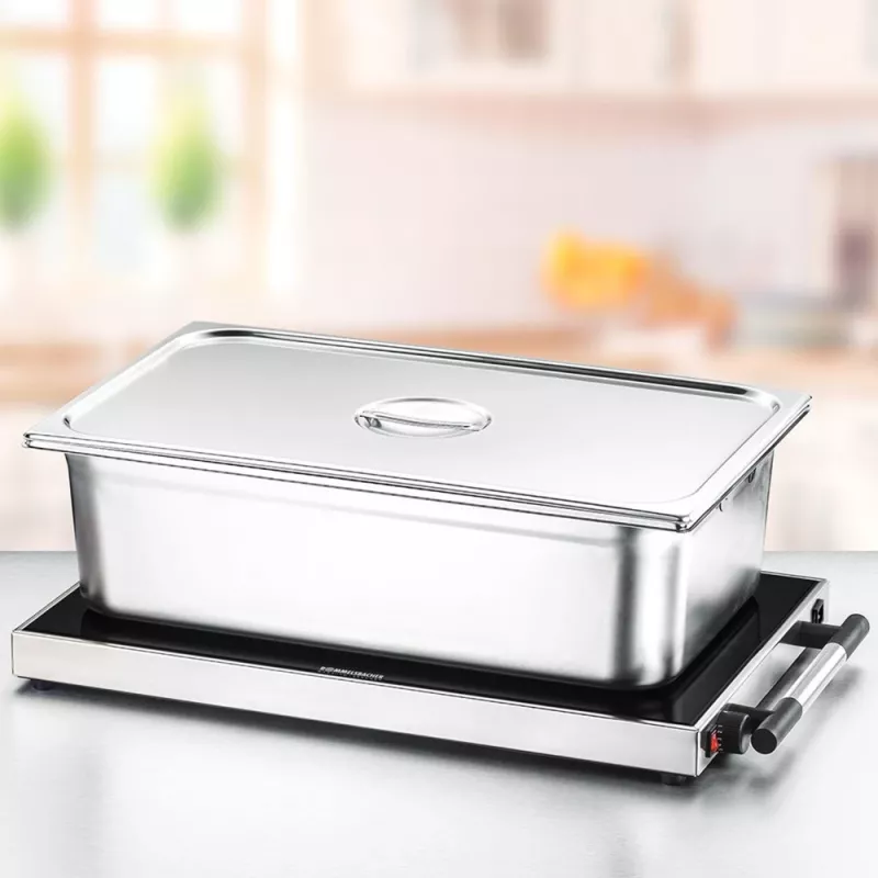 Warmhalteplatte Rommelsbacher WPR 307/E 300 W – Buffet-Wärmeplatte zum Warmhalten von Speisen