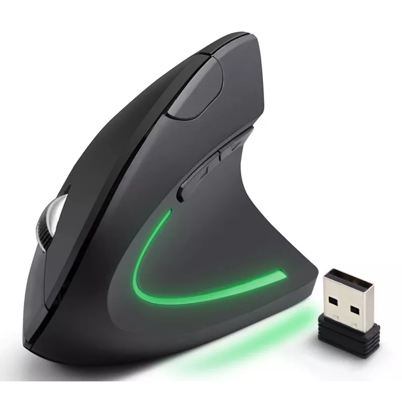 Kabellose Maus ESPERANZA EM133 — ergonomisch für Rechtshänder, 1600 DPI, 6 Tasten, 2,4 GHz USB Nano-Empfänger, 10 m Reichweite, schwarz