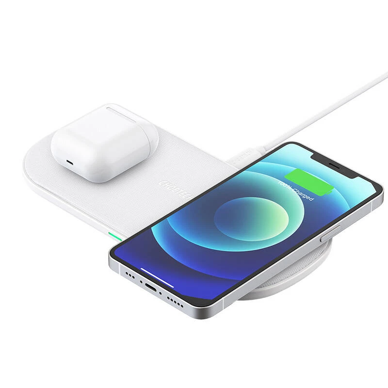 Kabelloses Ladegerät CHOETECH T535-SB Fast Dual 18W – Dual-Device-Qi-Ladepad
