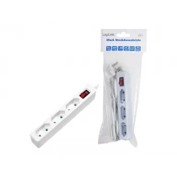 Power Extension LogiLink LPS230 1,5 m 3 AC-Ausgänge Innenbereich Weiß