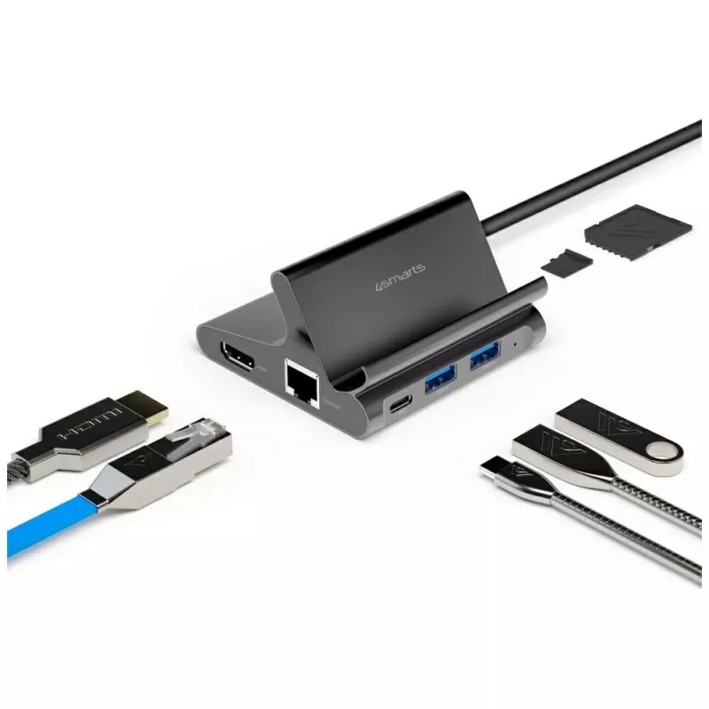 Haltevorrichtung für Tablet/Smartphone 7in1 Dex HDMI/RJ45