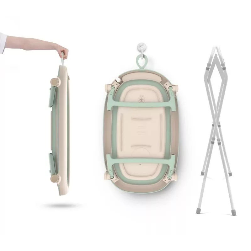Babybadewanne neno LUCY STAND faltbar mit Gestell, rechteckig, 1 Ablage, max. Belastung 30 kg, weiß