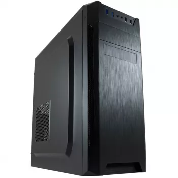 LC Power Classic 7040B - MDT - ATX - ohne Netzteil - Schwarz, gebürstetes Aluminium / Schwarz - USB/Audio