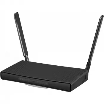 Tischrouter MikroTik hAP ac³ Dualband Wi‑Fi 5, Qualcomm IPQ4019 719 MHz, 5x Gigabit RJ‑45, 1x USB, PoE, 2 externe Antennen, schwarz