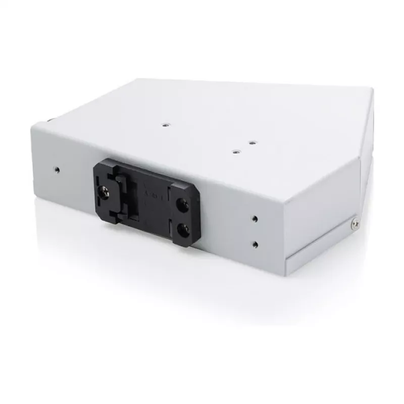Hutschienen-Glasfaserspleißverteiler DIGITUS DN-96893 — abgewinkelt, 6 SC DX / LC Quad, Aluminium, grau