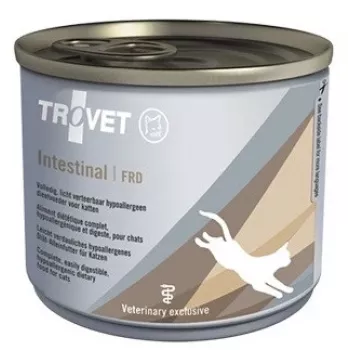 Nassfutter für Katzen TROVET Intestinal FRD 200 g – Veterinärdiät zur Unterstützung der Verdauung, Huhn, ausgewachsen, gluten- und sojafrei