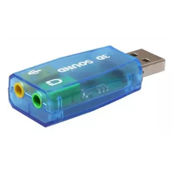 USB Externe Soundkarte Gembird Virtus2 — USB-Schnittstelle, 3,5 mm Kopfhörer, blau transparent