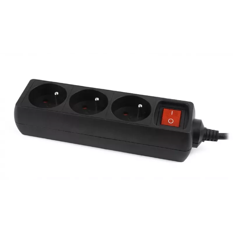 Gembird EG-PSU3F-01 Überspannungsschutz Schwarz 3 AC-Steckdosen 230 V 0,6 m