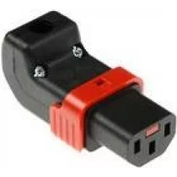 ACT C13 IEC Lock+ wiederanschließbarer, nach oben oder unten abgewinkelter Stecker, schwarz, PA130100DBK (SFO67A)