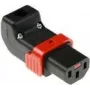ACT C13 IEC Lock+ wiederanschließbarer, nach oben oder unten abgewinkelter Stecker, schwarz, PA130100DBK (SFO67A)