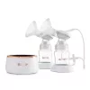 Elektrische Doppel-Milchpumpe neno Bella Twin Moon – kabellos, zweiphasig, LCD, 150 ml Flaschen, Perlmutt