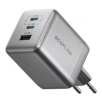 Ladegerät EcoFlow Rapid Pro 100W GaN USB-C 3-Port — 100 W Ausgang, kompaktes Design