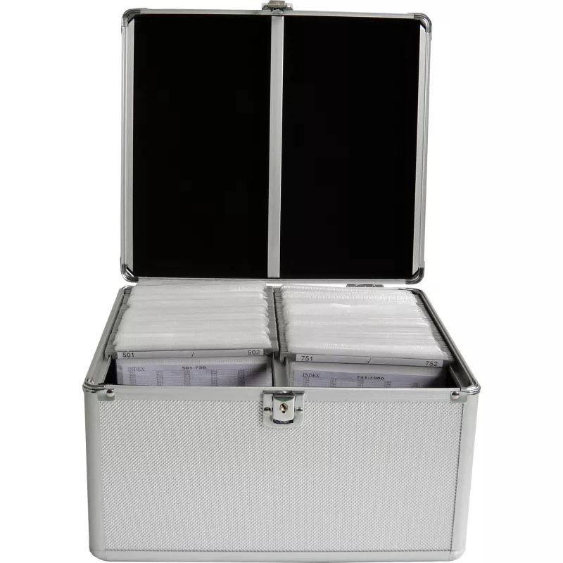 MEDIARANGE BOX76 - Aufbewahrungsbox - 300 Discs - Silber - Fleece - Kunststoff - Holz - 120 mm - Aluminium