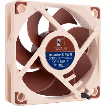 Gehäuselüfter Noctua NF-A6x15 PWM 60mm, PWM-Steuerung, geräuscharmes Design