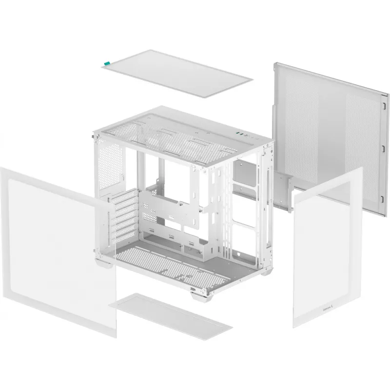 PC-Gehäuse DeepCool CG530 WH Midi Tower – ATX/Micro ATX/ITX, gehärtetes Glas, 2×3,5-Zoll- + 3×2,5-Zoll-Schächte, unterstützt GPUs bis 410 mm