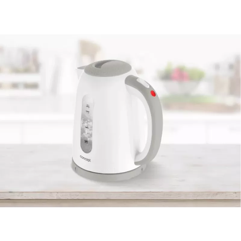 Concept RK2335 elektrischer Wasserkocher 1,7 l 2200 W Grau, Weiß