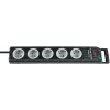 Power Extension Brennenstuhl 1153380115 2,5 m 5 AC-Steckdosen Schwarz Grau