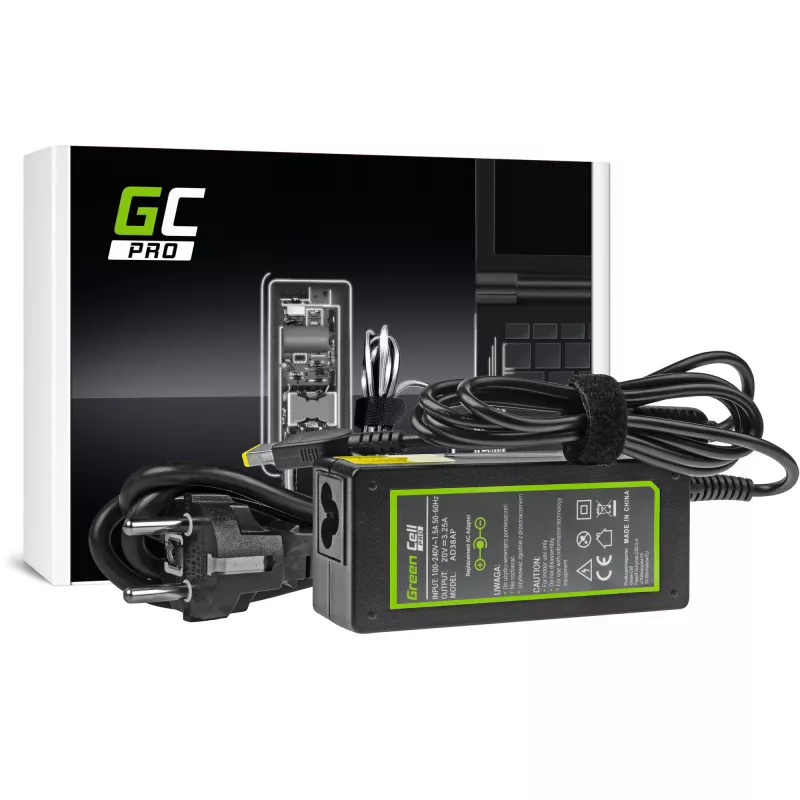 Netzteil Grün Cell AD38AP 65W für Lenovo Laptops, 20V 3,25A, 1,2 m Kabel, schwarz