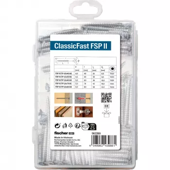 Selbstbohrende Hohlschrauben FISCHER ClassicFast SK TG TX 4,0–6,0, 110 Stück