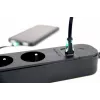 Steckdosenleiste GEMBIRD TSL-PS-F4U-02 mit 4 PL-Steckdosen und USB-Ladegerät, schwarz