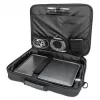 Manhattan Cambridge Laptoptasche 15,6 Zoll, Clamshell-Design, Schwarz, NIEDRIGER PREIS, Zubehörfach, Dokumentenfach hinten, Schultergurt (abnehmbar), Äquivalent zu Targus TAR300, Notebooktasche, Drei Jahre Garantie