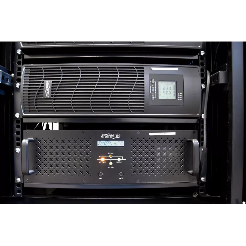 Gembird - USV Rack 19'' 3,4U 1500VA, 4x IEC 230V Ausgang, IEC14 Eingang, RJ11, USB, LCD Line-Interactive 1,5 kVA 900 W 4 Steckdosen