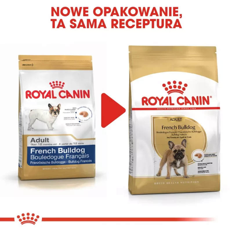 Trockenfutter für Hunde Royal Canin French Bulldog Adult 9 kg — Schwein, 26 % Protein, 18 % Fett