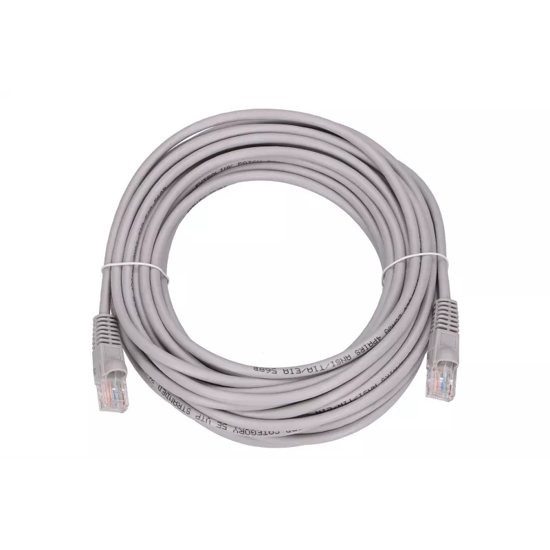 Ethernet-Patchkabel Extralink Cat 5e UTP, 10 m, RJ-45–RJ-45, grau