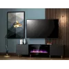 TV-Schrank Cama Meble PAFOS EF mit elektrischem Kamin 180x42x49 cm, schwarz matt, 2 Türen, 1400–1600 W