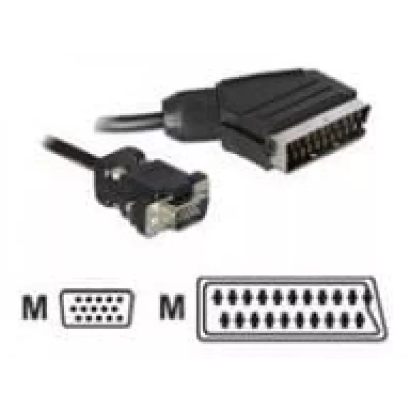 Videokabeladapter DeLOCK 65028 SCART (21-polig) auf VGA (D-Sub) 2 m