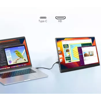 Tragbarer Monitor für Laptops, Telefone und Konsolen Extralink Smart Life 14, USB-C/Micro-HDMI