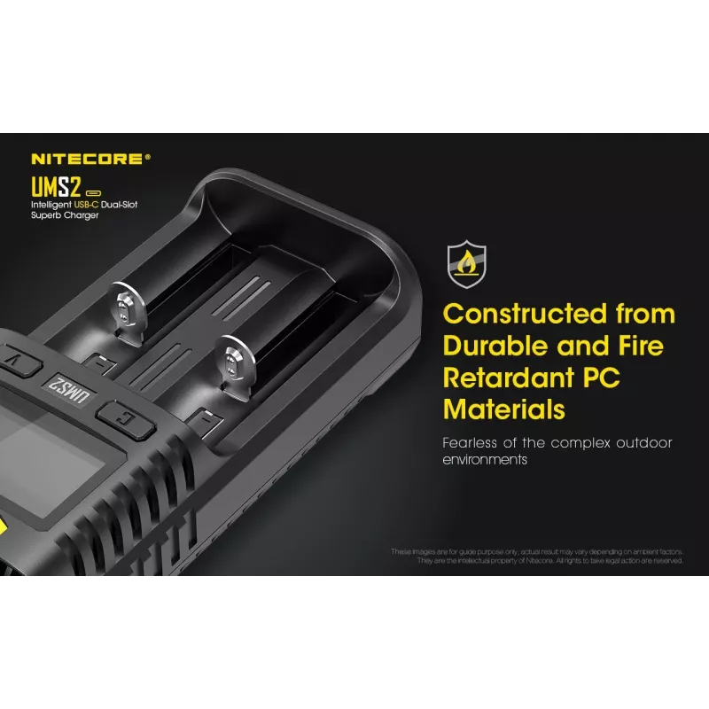 Nitecore UMS2 Akku-Ladegerät Haushaltsbatterie DC Lithium-Ionen Nickel-Cadmium