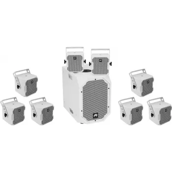 Aktivlautsprecher-System Omnitronic BOB-10A ws mit 8× BOB-4 ws (Modell 20000537)